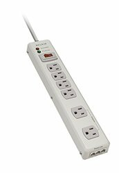 BELKIN COMPONENTS F9H620-06-MTL HOME SERIES 6 OUTLET SURGE PROTECTOR - EXTERNAL - 10 OUTPUT CONNECTOR(S)