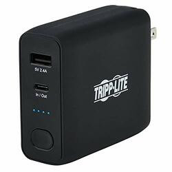 TRIPP LITE UPBW-05K0-1A1C PORTABLE 5000MAH 2-PORT MOBILE POWER BANK AND USB BATTERY WALL CHARGER COMBO - D