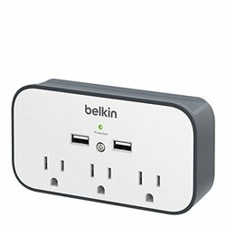 BELKIN COMPONENTS BSV300TTCW SURGE,3OT,540J,2 USB-2.4A SHARED,WALL MOUNT CRADLE