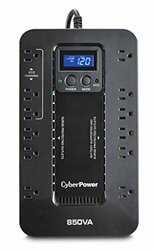 CYBERPOWER SYSTEMS (USA), INC. EC850LCD ECO LCD (12) 5-15R OUTLETS 5FT CORD 5-15P PLUG 15A GREEN RJ11 3YR WARRANTY