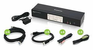 IOGEAR GCS1934 4-PORT DISPLAYPORT 1.2 KVMP SWITCH WITH USB 3.1 GEN1 HUB AND AUDIO (TAA COMPLIAN