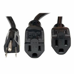 TRIPP LITE P024-18N-13A-2R 19IN POWER CORD EXTENSION Y SPLITTER CABLE 5-15P TO 5-15R 13A 16AWG