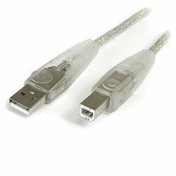 STARTECH.COM USB2HAB15T 15 FT TRANSPARENT USB 2.0 CABLE - A TO B