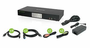 IOGEAR GCS1942 2-PORT 4K DUAL VIEW DISPLAYPORT KVMP WITH USB 3.0 HUB AND AUDIO (TAA)