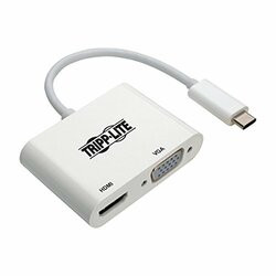TRIPP LITE U444-06N-HV4K USB 3.1 GEN 1 USB-C TO HDMI/VGA 4K ADAPTER (M/2XF), THUNDERBOLT 3 COMPATIBLE, 38
