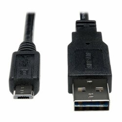 TRIPP LITE UR050-001-24G USB 2.0 REVERSIBLE CHARGING SYNC CABLE 24AWG A TO MICRO B 1FT