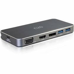C2G 54439 C2G USB C DUAL DISPLAY DOCK WITH HDMI, DISPLAYPORT, VGA & POWER DELIVERY