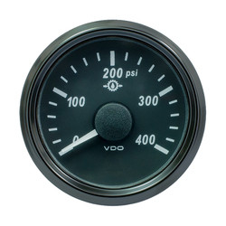 VDO SingleViu 52mm (2-1/16) Oil Pressure Gauge - 400 PSI - 0-180 Ohm