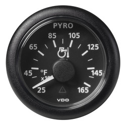 Veratron 2-1/16 (52MM) ViewLine Pyrometer - 1650&deg;F/900&deg;C - 8 to 32V - Black Dial &amp; Bezel