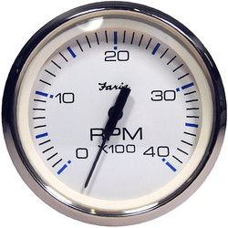 Faria Chesapeake White SS 4 Tachometer - 4,000 RPM (Diesel - Magnetic Pick-Up)