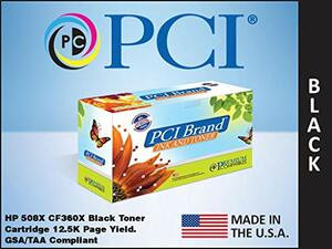 PCI CF360X-PCI PCI U.S.REMAN HP 508X CF360X HP CF360XC BLACK TONER CARTRIDGE 12500 PAGE HIGH-YI