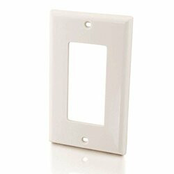 C2G 3725 DECORATIVE ONE CUTOUT SINGLE GANG WALL PLATE - WHITE