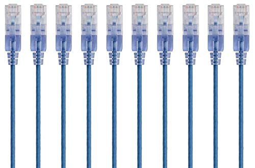 MONOPRICE, INC. 15166 SLIM CAT6A CABLE - 10PK_ 10FT BLUE