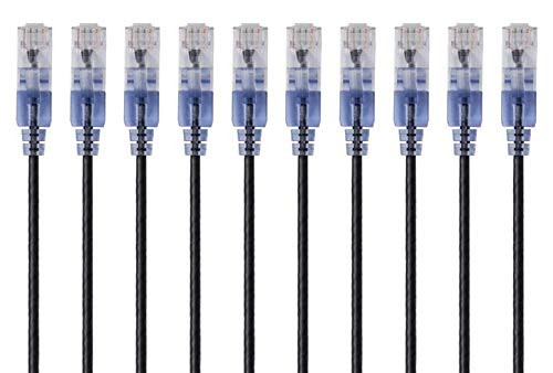 MONOPRICE, INC. 15161 SLIM CAT6A CABLE - 10PK_ 7FT BLACK