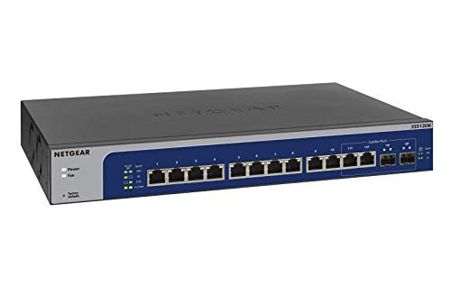 Netgear XS512EM-100NAS 12-Port 10G Multi-Gigabit Smart Managed Plus Switch (XS512EM) - with 2 x 10G SFP+, Desktop/Rackmount, and ProSAFE Lifetime Protection