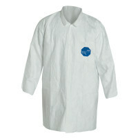 DUPONT 251-TY212S-M MED DUPONT TYVEK LAB COAT SNAP FT 5- 2 POCKETS