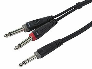 MONOPRICE, INC. 601053 MONOPRICE 3 METER (10FT) 1/4INCH TRS MALE TO TWO 1/4INCH TS MALE INSERT CABLE