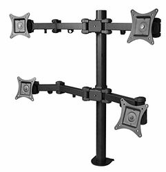 SIIG, INC. CE-MT0S12-S1 QUAD MONITOR FULL-MOTION DESK MOUNT -INDEPENDENTLY TILT, SWIVEL, ROTATE AND EXTE
