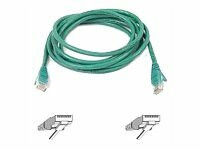 BELKIN COMPONENTS A3L791-04-GRN-S 4FT CAT5E SNAGLESS PATCH CABLE, UTP, GREEN PVC JACKET, 24AWG, T568B, 50 MICRON,