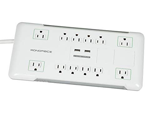 MONOPRICE, INC. 9203 SURGE PROTECTOR - 12 OUTLET, 2 USB PORTS