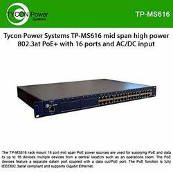 TYCON SYSTEMS, INC TP-MS616 16 PORT MIDSPAN INJ 802.3AF/AT GIGABIT