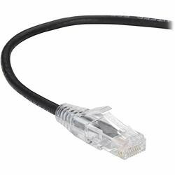 BLACK BOX C6PC28-BK-01 SLIM-NET CAT6 250-MHZ 28-AWG STRANDED ETHERNET PATCH CABLE - UNSHIELDED, PVC, SN