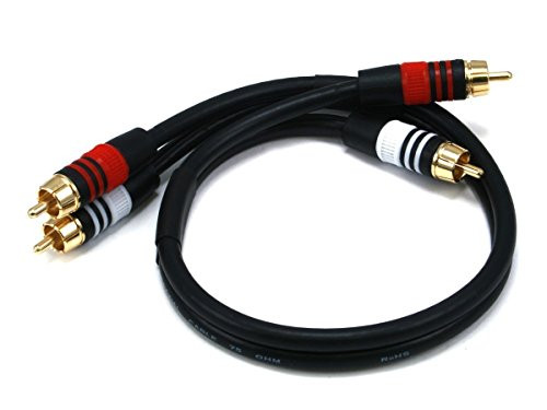 MONOPRICE, INC. 5346 RCA PLUG/2RCA PLUG M/M 1.5FTCABLE-BLACK