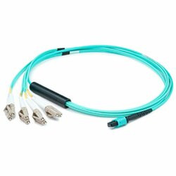 ADD-ON ADD-MPO-4LC3M5OM3 THIS IS A 3M MPO (FEMALE) TO 8XLC (MALE) 8-STRAND AQUA RISER-RATED FIBER FANOUT