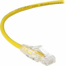 BLACK BOX C6APC28-YL-15 SLIM-NET CAT6A 28-AWG 500-MHZ STRANDED ETHERNET PATCH CABLE - UNSHIELDED, PVC, S
