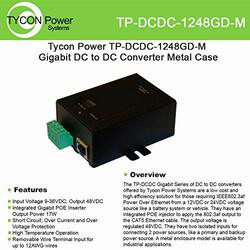 TYCON SYSTEMS, INC TP-DCDC-1248GD-M GIGABIT 9-36VDC IN 48VDC OUT 17W DC