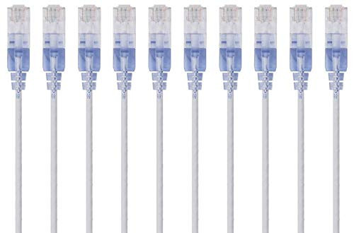MONOPRICE, INC. 15152 SLIM CAT6A CABLE - 10PK 1FT WHITE