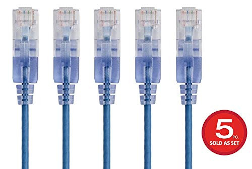 MONOPRICE, INC. 15142 SLIM CAT6A PATCH CABLE,5-PACK_10FT BLUE