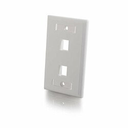 C2G 3411 2-PORT SINGLE GANG MULTIMEDIA KEYSTONE WALL PLATE - WHITE
