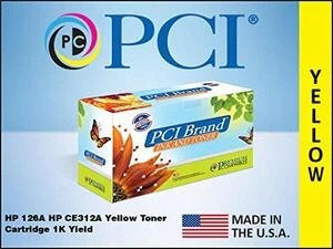 PCI CE312ARPC PCI USA REMANUFACTURED HP 126A CE312A YELLOW TONER CARTRIDGE 1K FOR HP COLOR LAS