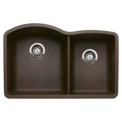 Blanco B440177  Diamond Undermount 1-3/4 Bowl Silgranit II Kitchen Sink, Cafe Brown