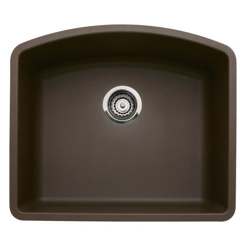 Blanco B440172 Diamond Undermount Composite 24x20.8x10 0-Hole Single Bowl Kitchen Sink in Cafe Brown.