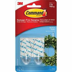 3M/COMMERCIAL TAPE DIV. MMM17091CLRES HOOK,MED,4STR,2/PK,CLR