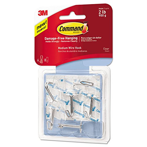 3M/COMMERCIAL TAPE DIV. MMM17065CLRVPES HOOK,CLEAR,WIRE,6/PK,CLR