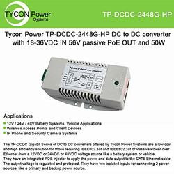 TYCON SYSTEMS, INC TP-DCDC-2448G-HP GIGABIT 18-36VDC IN 56VDC 50W OUT HI PO