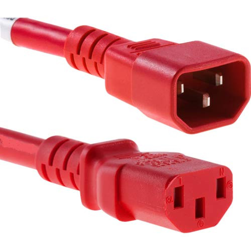 UNIRISE USA, LLC PWRC13C1407FRED 7FT RED C13-C14 PDU/ SERVER ULTRA FLEXIBLE POWER CORD, SVT, 10AMP, 250V
