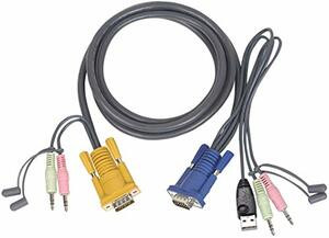 IOGEAR G2L5305U KEYBOARD / VIDEO / MOUSE / AUDIO CABLE - 4 PIN USB TYPE A, DB-15, MINI-PHONE STE