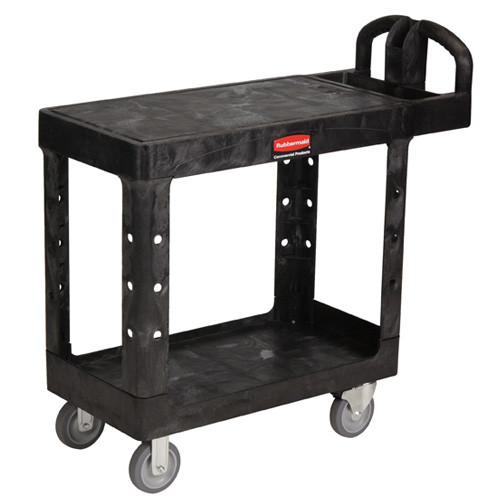 Rubbermaid 113819 & #174 4505 Flat Shelf Plastic Service & Utility Cart 39 x 17