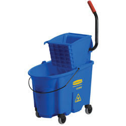Rubbermaid 113396 WaveBrake & #174 2.0 Side Press Mop Bucket & Wringer Combo - Blue