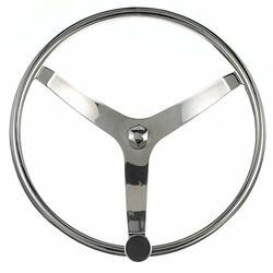 SEACHOICE 28531 STEERING WHEEL W/KNOB S/S 15.5