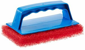 STARBRITE 40130 SCRUB PAD W/HANDLE MED RED