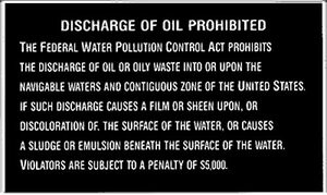 BERNARD ENGRAVING P204 DISCHARGE OF OIL PROHIBITED