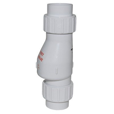 ZOELLER QUIET CHECK VALVE, 1.5 IN., PVC, UNION SOLVENT WELD, WHITE ZOELLER 30-0040