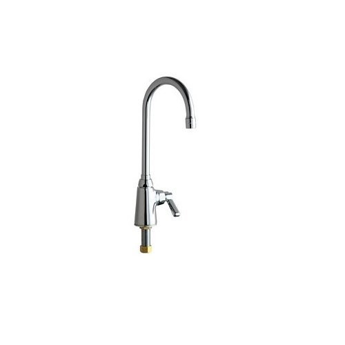 Chicago Faucets C350ABCP ECAST Low Lead Single-Handle Sink Faucet w/5 1/4" Gooseneck Swing Spout - Chrome-2PK