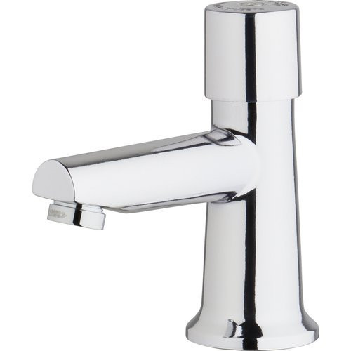 Chicago Faucets C3500E2805ABCP ® DECK-MOUNTED SINGLE SUPPLY METERING FAUCET, 4 IN., 0.5 GPM, CHROME-PLATED BRASS