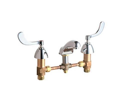 Chicago Faucets C404317ABCP CHICAGO CONCEALED HOT AND COLD WATER SINK FAUCET LEAD FREE, WRIST BLADE HANDLES